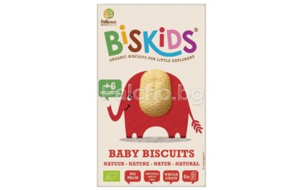 Biskids Био бебешки бисквити натурални 120гр