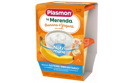 Plasmon Млечен Десерт Банан и Йогурт 6м+ 2х120гр.