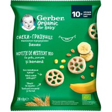 Gerber Пшенично-царевичен снакс с банан 28гр.