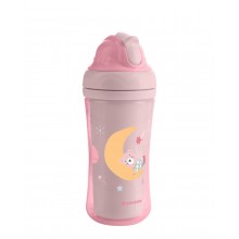 Kikka Boo чаша със силиконова сламка Moony me 