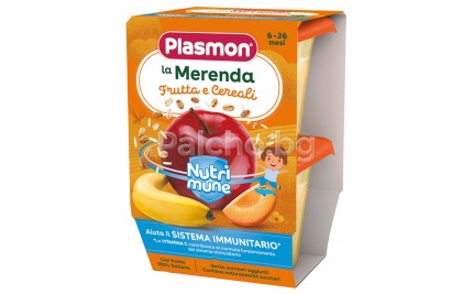 Plasmon Млечен Десерт Микс Плодове и Овесени Ядки, 6м+ 2х120гр.
