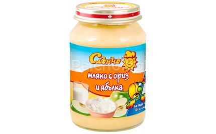 Слънчо Мляко с ориз и ябълка 190гр.