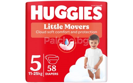 Huggies Little Movers пелени 5 11-25кг 58бр