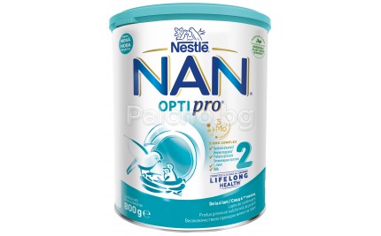 Адаптирано мляко Нестле Нан 2 - Nestle Nan Optipro 2 HM-O  6м+ 800гр.
